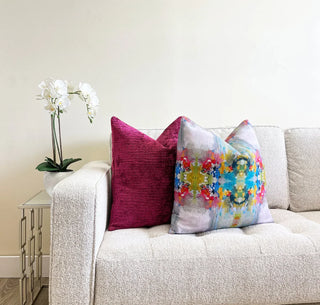 Magenta Pink Chenille Throw Pillow