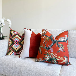 Embroidered Green Multi Throw Pillow