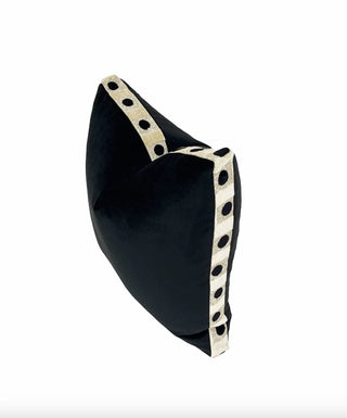 Black Velvet and Onyx Cream Velvet Box Throw Pillow