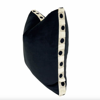 Black Velvet and Onyx Cream Velvet Box Throw Pillow