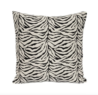 Black and Off White Zebra Print Throw Pillow