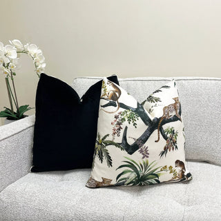 Cream Jungle Throw Pillow