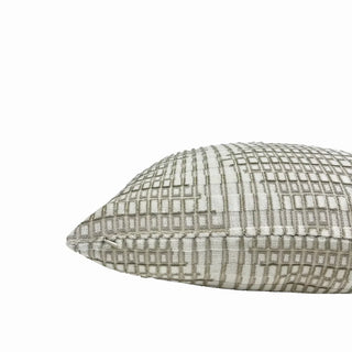 Cream Geometric Velvet Throw Pillow