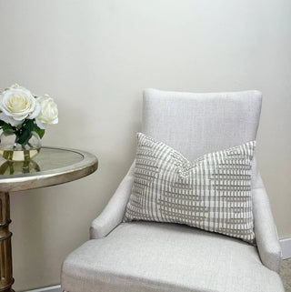 Cream Geometric Velvet Throw Pillow