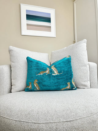 aqua cheetah 14x20 on round chair_