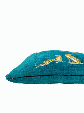 aquamarine cheetah chenille zipper