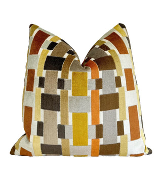 Ava Amber Velvet Throw Pillow
