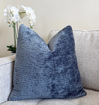 Wedgewood Blue Solid Chenille Throw Pillow