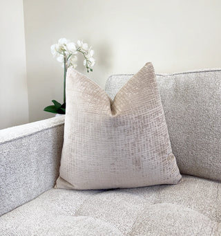 Natural Textured Velvet Pillow