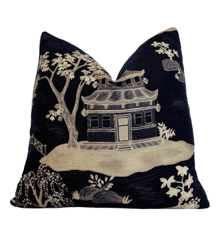 Midnight Pagoda Throw Pillow