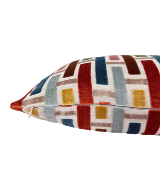 Linea Blush Geometric Velvet Throw Pillow
