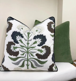 Thibaut Tybee Tree Black and Green Throw Pillow Cover