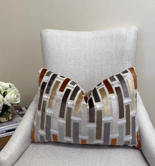 Linea Graystone Geometric Velvet Throw Pillow