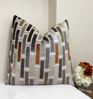 Linea Graystone Geometric Velvet Throw Pillow