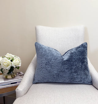 Wedgewood Blue Solid Chenille Throw Pillow