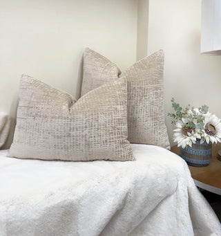 Natural Textured Velvet Pillow