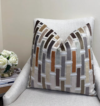 Linea Graystone Geometric Velvet Throw Pillow