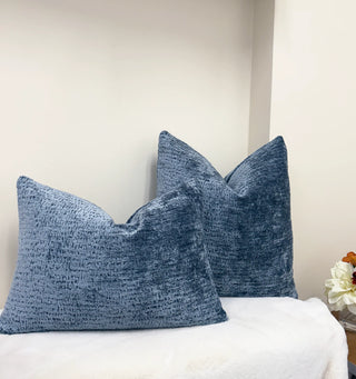 Wedgewood Blue Solid Chenille Throw Pillow