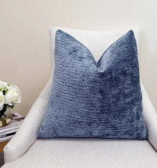 Wedgewood Blue Solid Chenille Throw Pillow