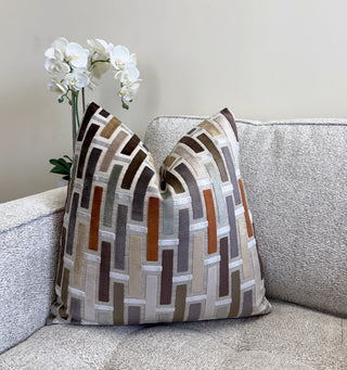 Linea Graystone Geometric Velvet Throw Pillow