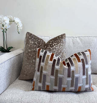 Linea Graystone Geometric Velvet Throw Pillow
