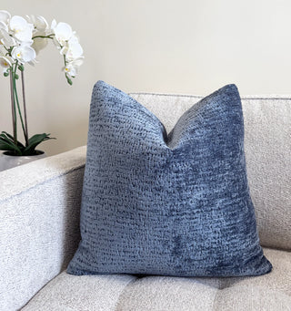 Wedgewood Blue Solid Chenille Throw Pillow