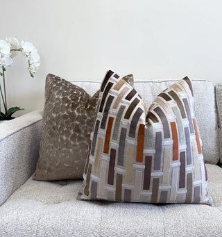 Linea Graystone Geometric Velvet Throw Pillow