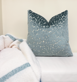 Sea Glass Leopard Velvet Throw Pillow