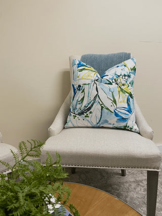 blue green tropics chair throw