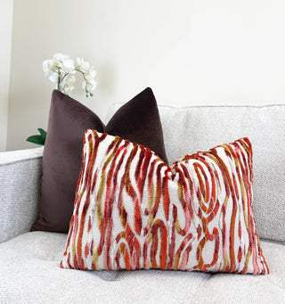 Auburn Velvet Throw Pillow