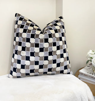 Gray Monaco Velvet Throw Pillow