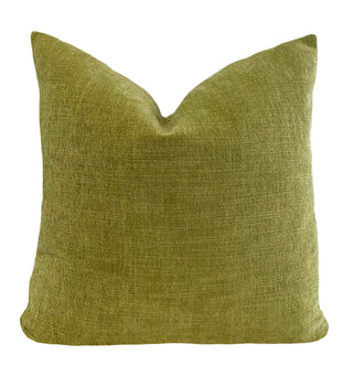 Chartreuse Green Velvet Throw Pillow