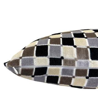 Gray Monaco Velvet Throw Pillow