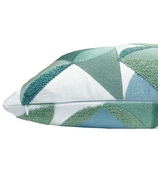 Cyan Embroidered Throw Pillow