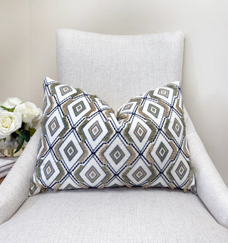Mineral Diamond Embroidered Throw Pillow