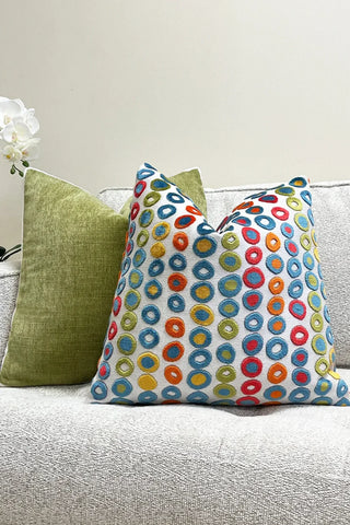 Multicolored Carnival Velvet Throw Pillow