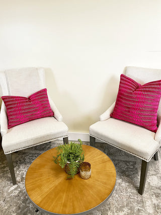 fuschia rectangle 2 chairs