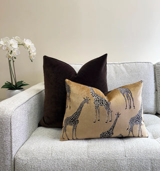 Golden Safari Velvet Throw Pillow
