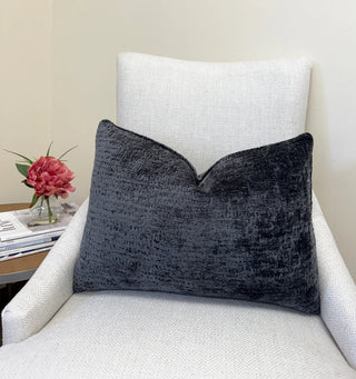 Gray Chenille Throw Pillow