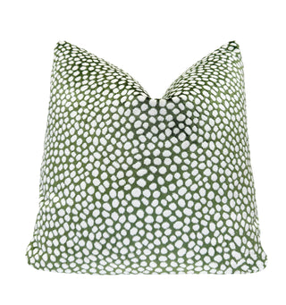 Green Pebble Velvet Throw Pillow