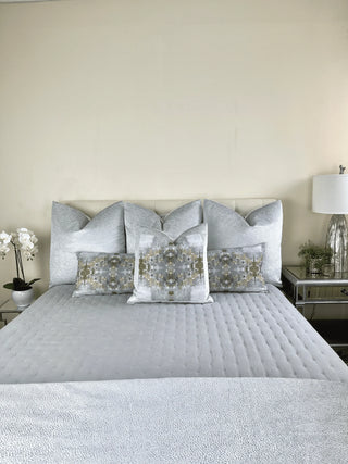 gray kaleidoscope custom bedding_