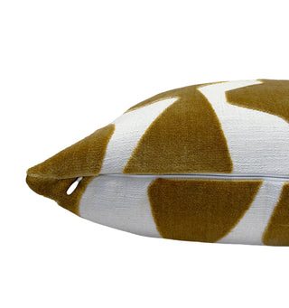 Gold Graphic Velvet Throw Pillow