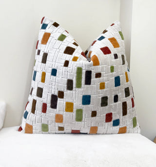 Harvest Mosaic Velvet Throw Pillow