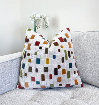 Harvest Mosaic Velvet Throw Pillow