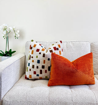 Harvest Mosaic Velvet Throw Pillow