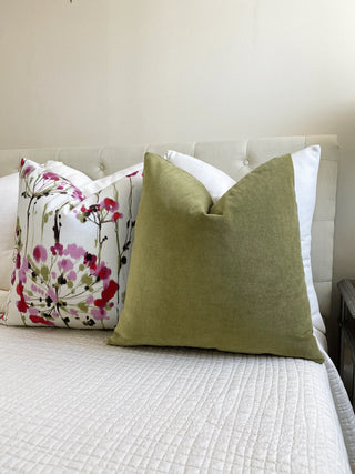 lemon grass velvet bed