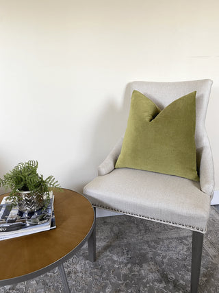 lemon grass velvet chair