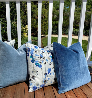 Mariner Blue Velvet Throw Pillow