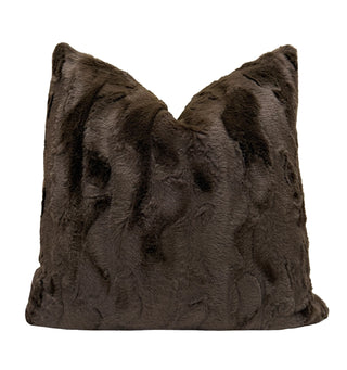 Chocolate Faux Fur Throw Pillow
