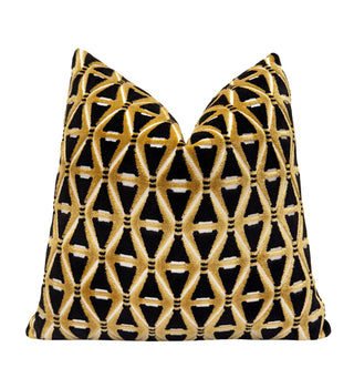 Gold Deco Velvet Throw Pillow